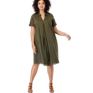 ROAMANS Cotton Swing Shirt Dress Size 30W